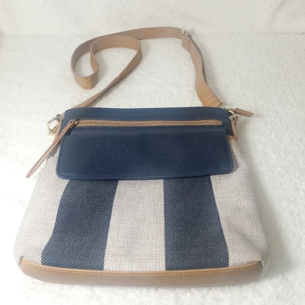 BLUE and White Nautical Crossbody Purse by Tackle and Tides